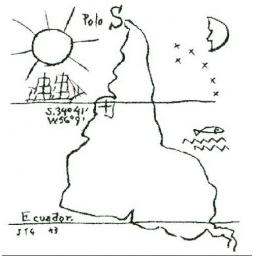 Map by Uruguayan artist Joaquín Torres García (1943)