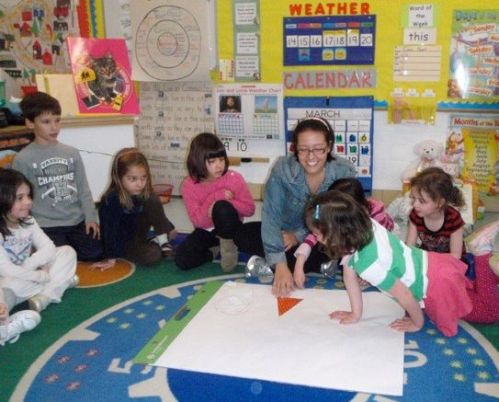 Fay Ventouris with Clarke Elementary School children