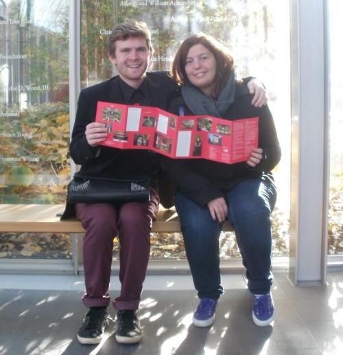 From left to right: Joshua Brown and Marta Marucci of the SSU Italian Club during their visit of the Isabella Stewart Gardner Museum