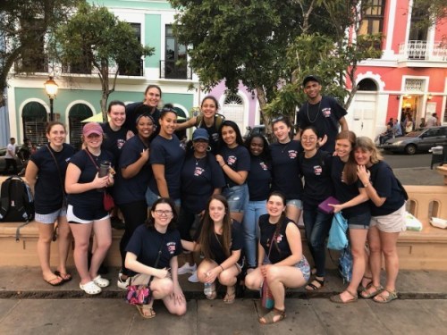 Salem State participants of the service trip to Gurabo, Puerto Rico