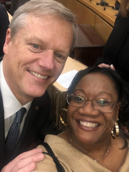 Ronni with Governor Charlie Baker